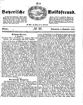 Der bayerische Volksfreund Samstag 4. September 1841