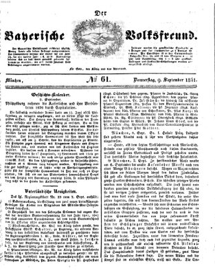 Der bayerische Volksfreund Donnerstag 9. September 1841