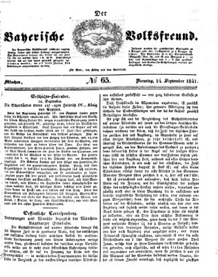 Der bayerische Volksfreund Dienstag 14. September 1841