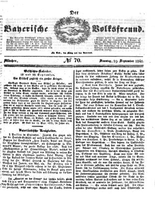 Der bayerische Volksfreund Sonntag 19. September 1841