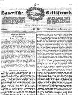 Der bayerische Volksfreund Samstag 25. September 1841