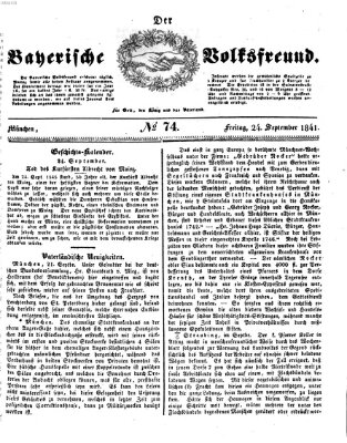 Der bayerische Volksfreund Freitag 24. September 1841