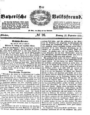 Der bayerische Volksfreund Sonntag 26. September 1841