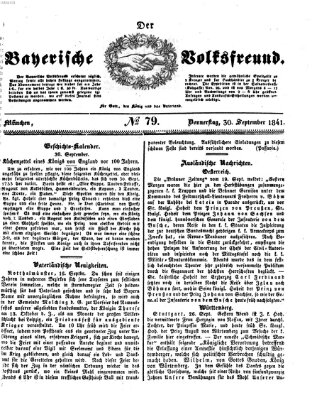 Der bayerische Volksfreund Donnerstag 30. September 1841