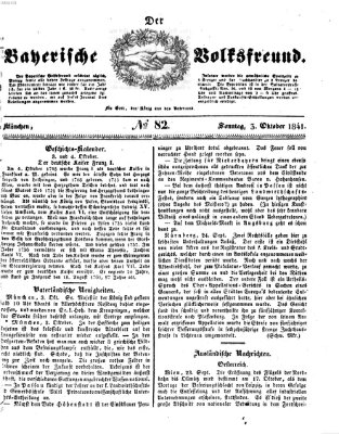 Der bayerische Volksfreund Sonntag 3. Oktober 1841