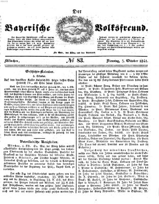 Der bayerische Volksfreund Dienstag 5. Oktober 1841