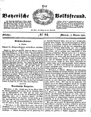 Der bayerische Volksfreund Mittwoch 6. Oktober 1841