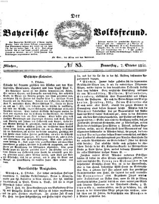 Der bayerische Volksfreund Donnerstag 7. Oktober 1841