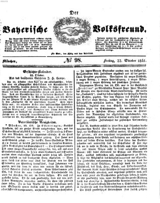 Der bayerische Volksfreund Freitag 22. Oktober 1841