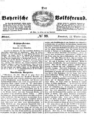 Der bayerische Volksfreund Samstag 23. Oktober 1841