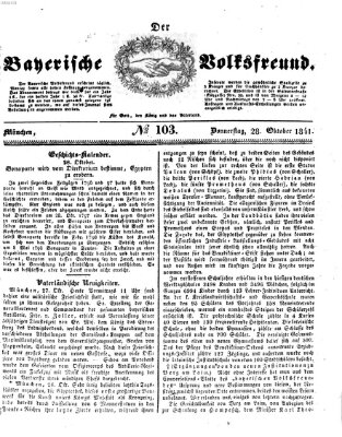 Der bayerische Volksfreund Donnerstag 28. Oktober 1841