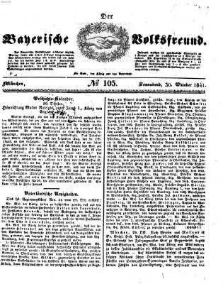 Der bayerische Volksfreund Samstag 30. Oktober 1841