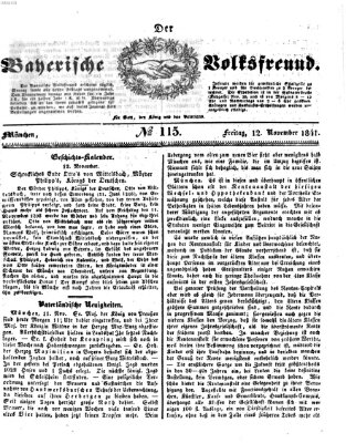 Der bayerische Volksfreund Freitag 12. November 1841