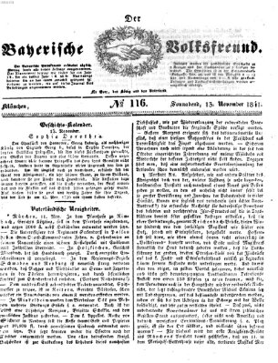 Der bayerische Volksfreund Samstag 13. November 1841