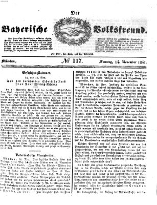 Der bayerische Volksfreund Sonntag 14. November 1841