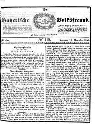 Der bayerische Volksfreund Dienstag 16. November 1841