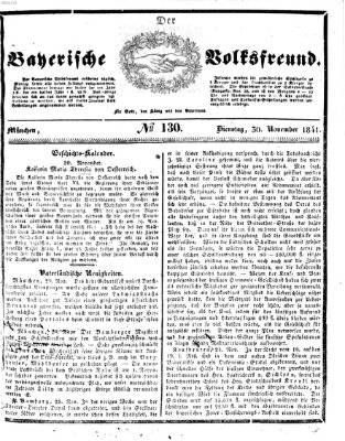 Der bayerische Volksfreund Dienstag 30. November 1841