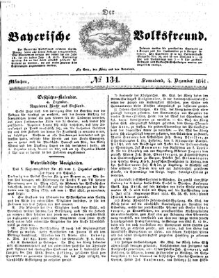 Der bayerische Volksfreund Samstag 4. Dezember 1841