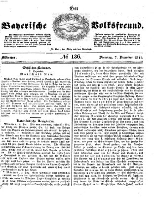 Der bayerische Volksfreund Dienstag 7. Dezember 1841