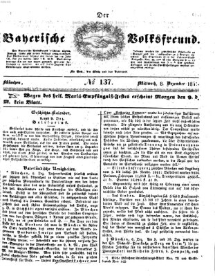 Der bayerische Volksfreund Mittwoch 8. Dezember 1841