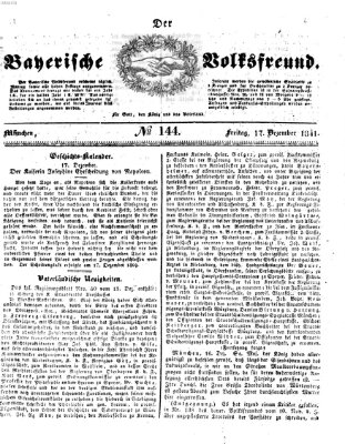 Der bayerische Volksfreund Freitag 17. Dezember 1841