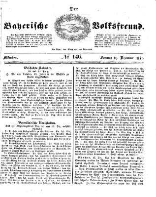 Der bayerische Volksfreund Sonntag 19. Dezember 1841