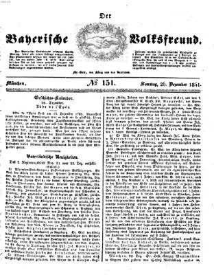 Der bayerische Volksfreund Sonntag 26. Dezember 1841