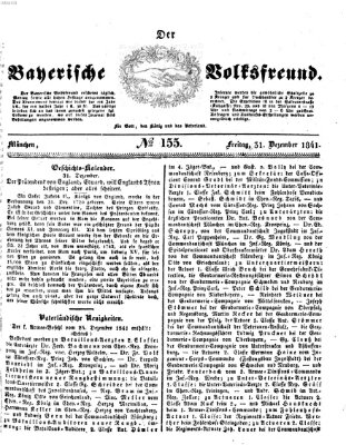 Der bayerische Volksfreund Freitag 31. Dezember 1841