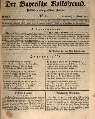 Der bayerische Volksfreund Saturday 1. January 1842