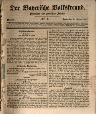 Der bayerische Volksfreund Donnerstag 6. Januar 1842