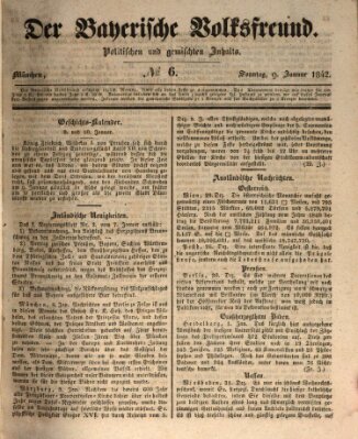 Der bayerische Volksfreund Sonntag 9. Januar 1842