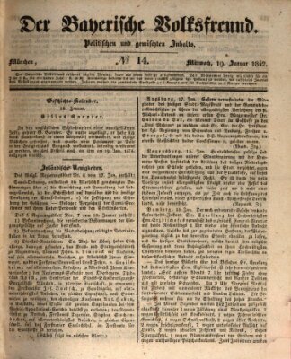 Der bayerische Volksfreund Mittwoch 19. Januar 1842