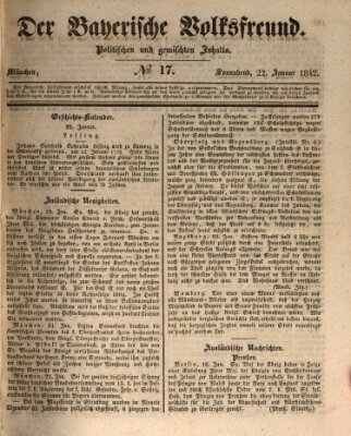 Der bayerische Volksfreund Samstag 22. Januar 1842