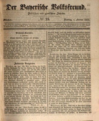 Der bayerische Volksfreund Dienstag 1. Februar 1842