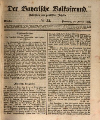 Der bayerische Volksfreund Donnerstag 10. Februar 1842