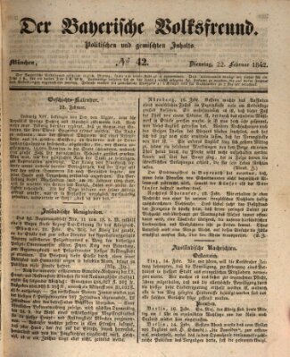 Der bayerische Volksfreund Samstag 22. Januar 1842