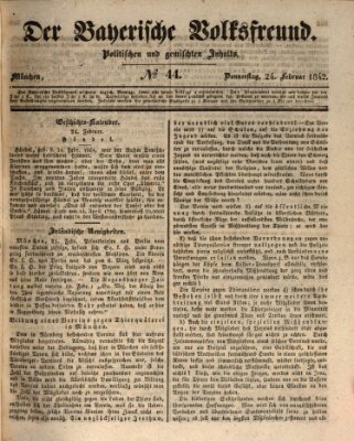 Der bayerische Volksfreund Donnerstag 24. Februar 1842