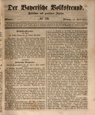 Der bayerische Volksfreund Dienstag 12. April 1842