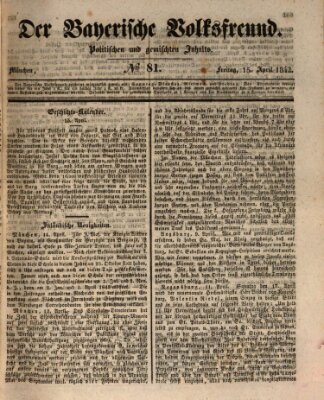 Der bayerische Volksfreund Freitag 15. April 1842