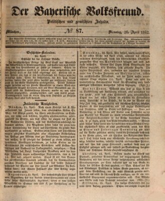 Der bayerische Volksfreund Dienstag 26. April 1842