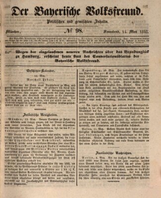 Der bayerische Volksfreund Samstag 14. Mai 1842