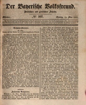 Der bayerische Volksfreund Sonntag 29. Mai 1842