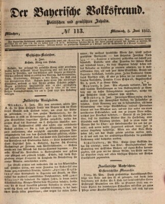 Der bayerische Volksfreund Mittwoch 8. Juni 1842