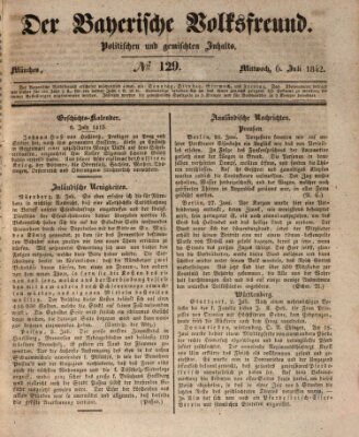 Der bayerische Volksfreund Mittwoch 6. Juli 1842