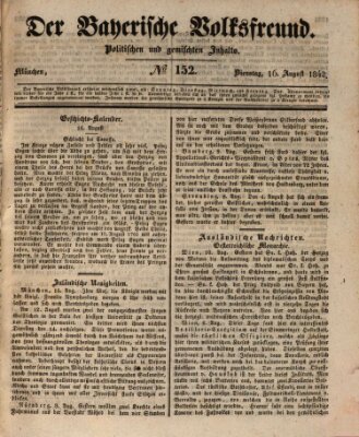 Der bayerische Volksfreund Dienstag 16. August 1842