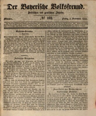 Der bayerische Volksfreund Freitag 2. September 1842