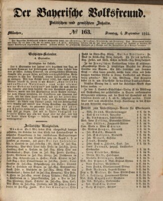 Der bayerische Volksfreund Sonntag 4. September 1842