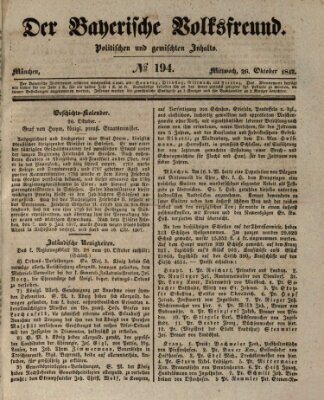 Der bayerische Volksfreund Mittwoch 26. Oktober 1842