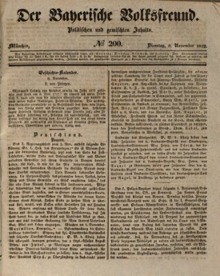 Der bayerische Volksfreund Dienstag 8. November 1842