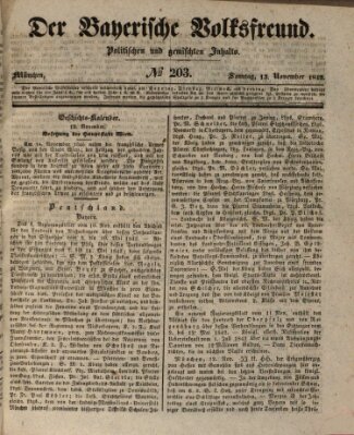 Der bayerische Volksfreund Sonntag 13. November 1842